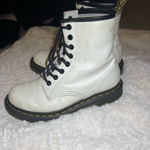 Dr. Martens White Leather Boots